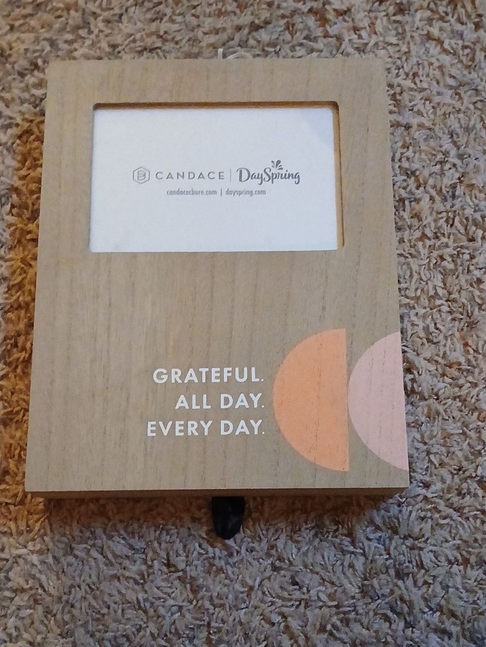 Grateful Wall Picture Frame - Natural Wood with Pink and Peach Accents